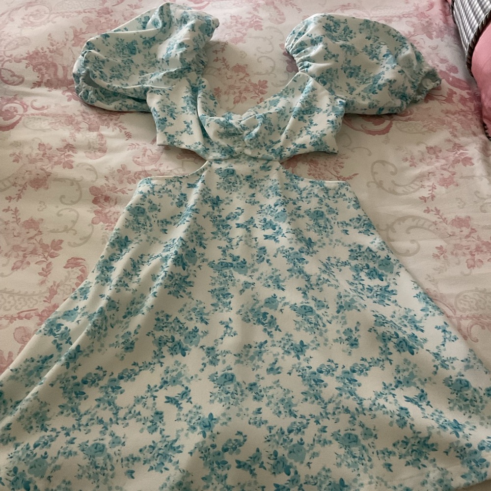 Floral Puff Sleeve Dress xs